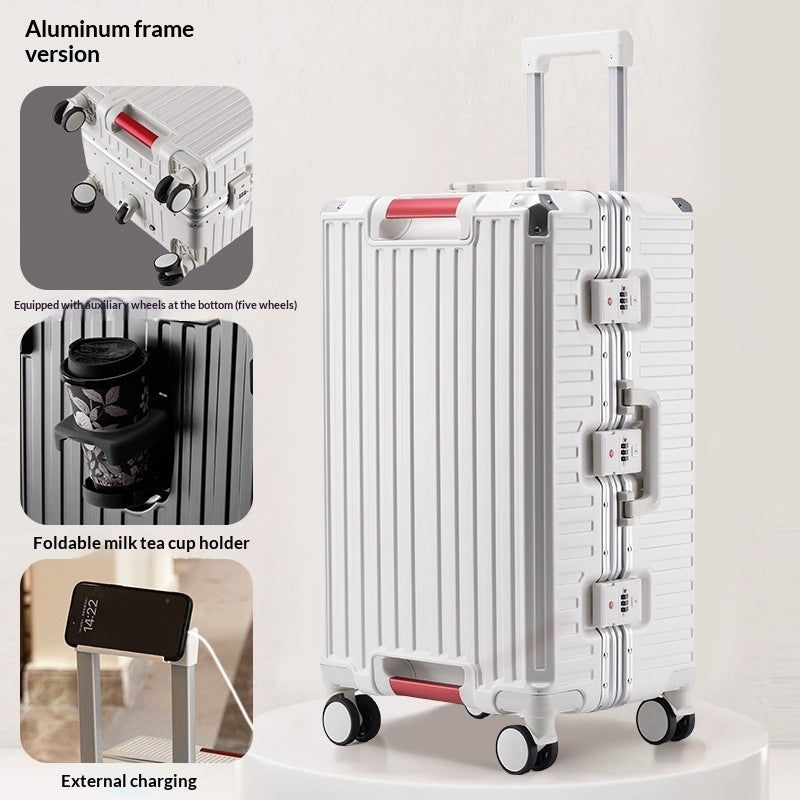 aluminum frame trolley suitcase with lock by My Store
