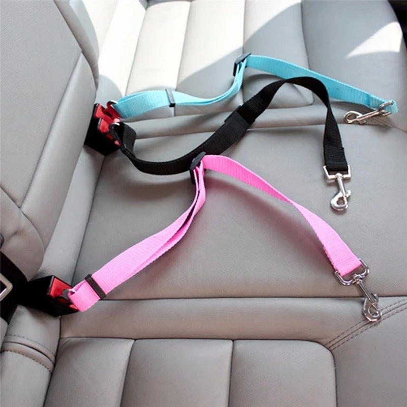 Adjustable Pet Car Seat Belt – Dog & Cat Vehicle Safety Harness Clip, 7 Colors by Nova Shop