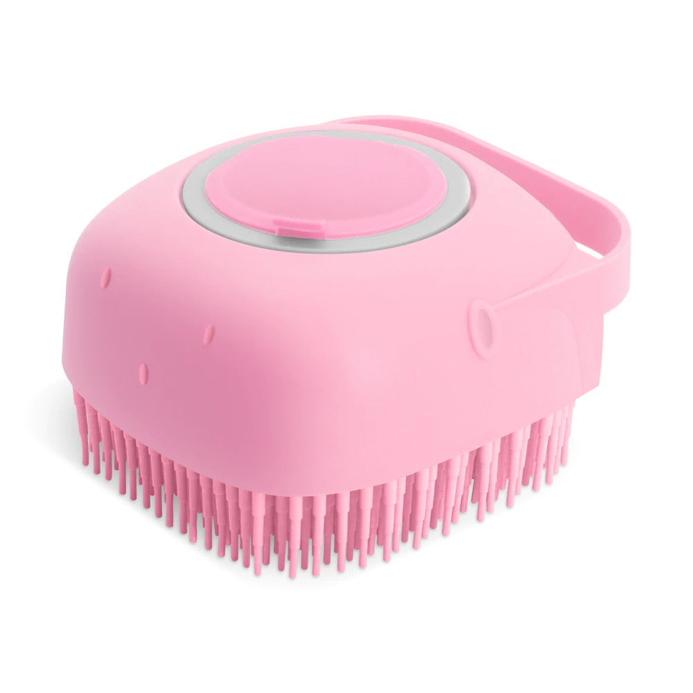 Pet Dog & Cat Shampoo Brush – Silicone Grooming Scrubber with Soap Dispenser for Bath Time by Nova Shop