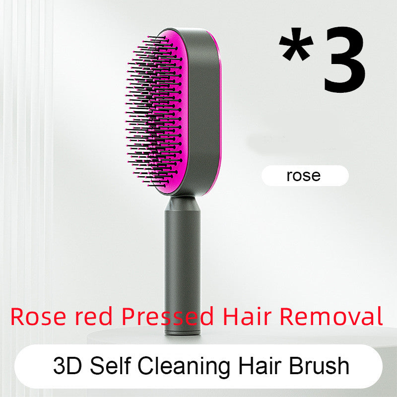 Self-Cleaning Hair Brush – Anti-Static Scalp Massage Detangling Brush for All Hair Types by Nova Shop