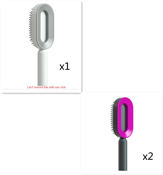 Self-Cleaning Hair Brush – Anti-Static Scalp Massage Detangling Brush for All Hair Types by Nova Shop