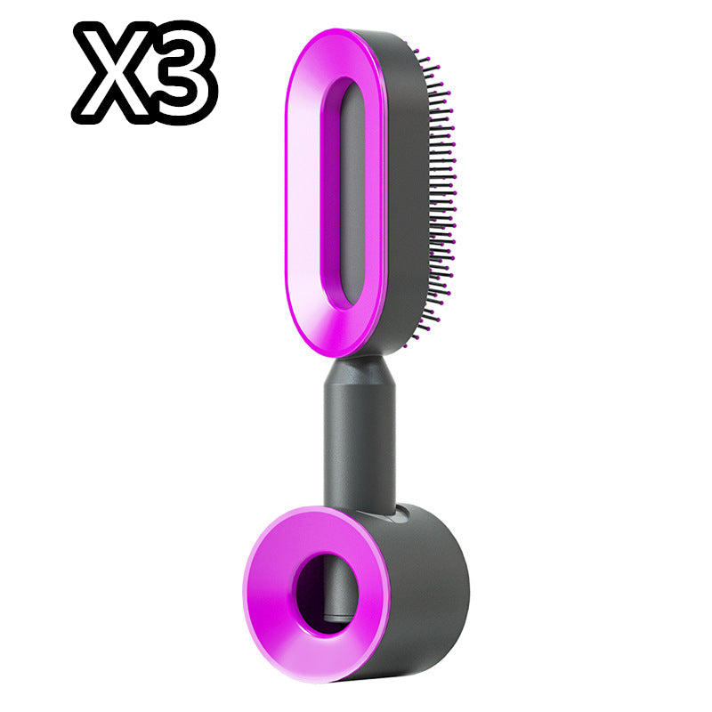 Self-Cleaning Hair Brush – Anti-Static Scalp Massage Detangling Brush for All Hair Types by Nova Shop
