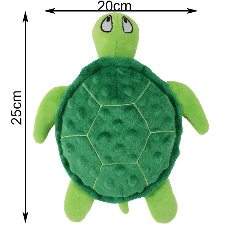 Dog Squeaky Toys Turtle Shape Plush Dog Cat Toy No Stuffing Crinkle Interactive Chew Toys for Small Large Dogs Puppy Plaything by Nova Shop