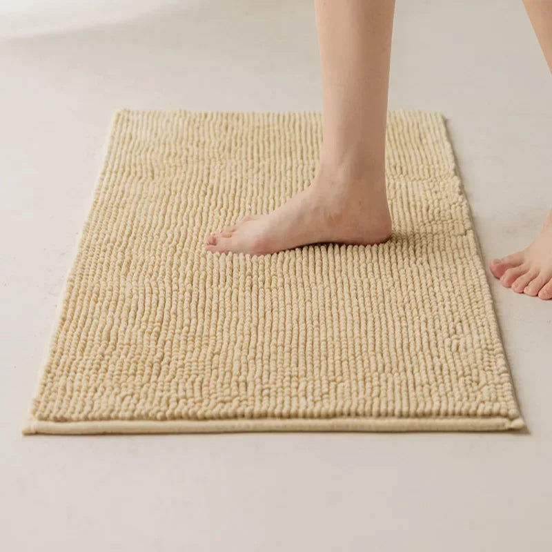 Chenille Bath Mats Encrypted Thickened Short Plush Strong Water-absorbent Non-slip Bathroom Rug Carpet Quick-drying Foot Mat by Nova Shop