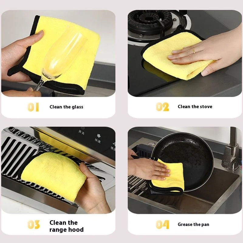 Microfiber Car Cleaning Towel Car Wash Drying Cloth Household Cleaning Supplies Dish Washing Cloth Hemming Car Detail Wash Towel by Nova Shop