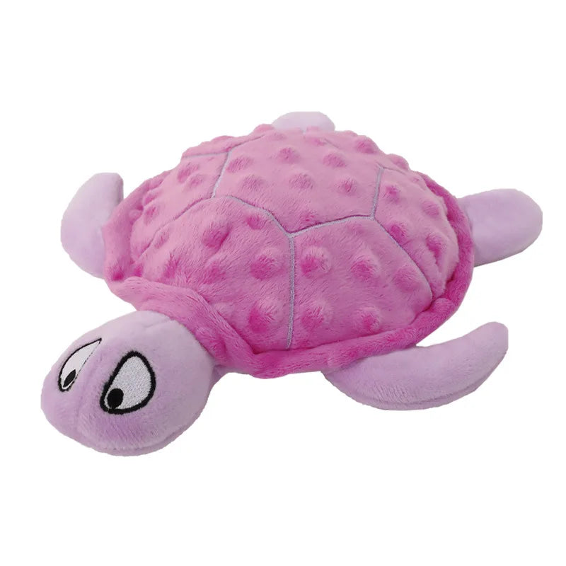 Dog Squeaky Toys Turtle Shape Plush Dog Cat Toy No Stuffing Crinkle Interactive Chew Toys for Small Large Dogs Puppy Plaything by Nova Shop