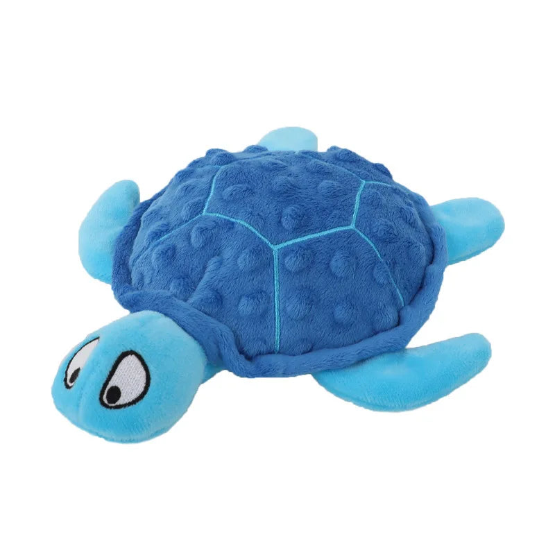 Dog Squeaky Toys Turtle Shape Plush Dog Cat Toy No Stuffing Crinkle Interactive Chew Toys for Small Large Dogs Puppy Plaything by Nova Shop