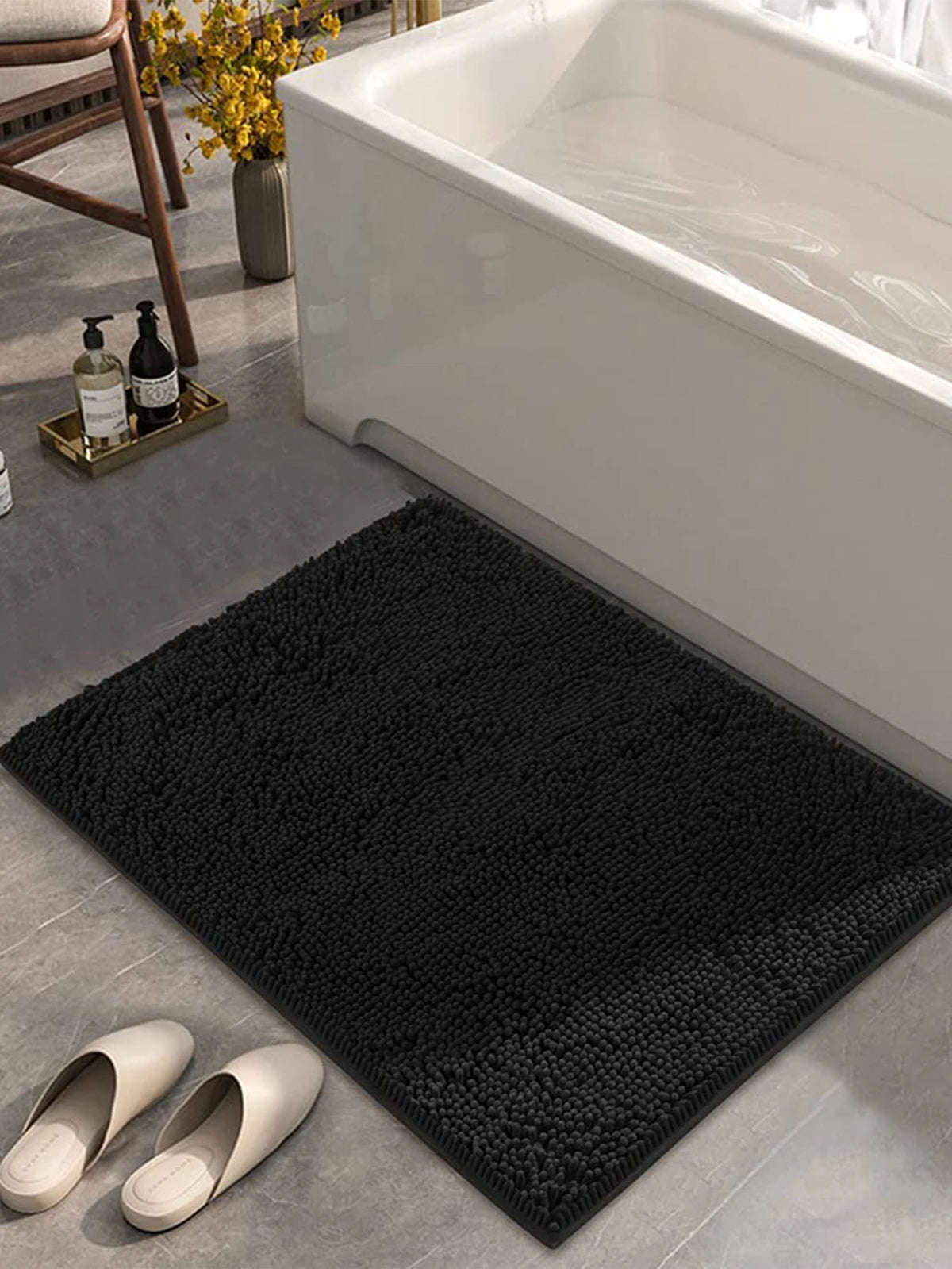 Chenille bathroom carpet, non slip bath mat, soft and comfortable plush bathroom carpet by Nova Shop