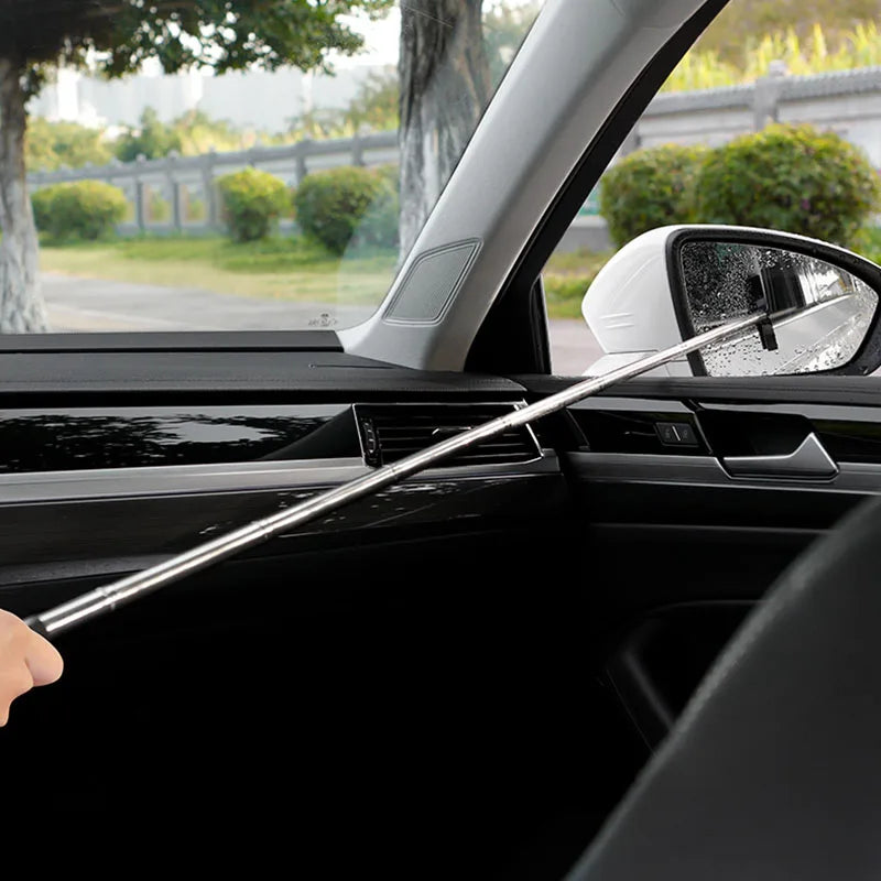 Car Rearview Mirror Wiper Cleaning Tool Auto Glass Mist Cleaner Scraper Car Accessories Handle Telescopic Window Cleaning Brush by Nova Shop