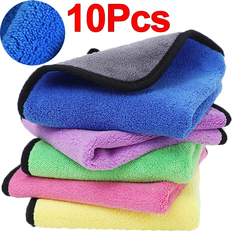 Microfiber Car Cleaning Towel Car Wash Drying Cloth Household Cleaning Supplies Dish Washing Cloth Hemming Car Detail Wash Towel by Nova Shop