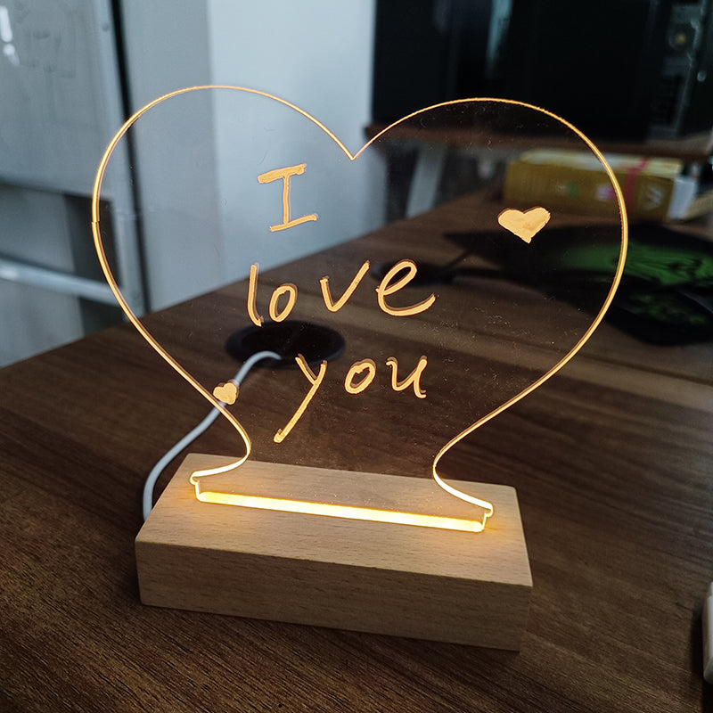 LED Acrylic Message Board Night Light – USB Glow Drawing Board with Pen, Perfect Gift by Nova Shop