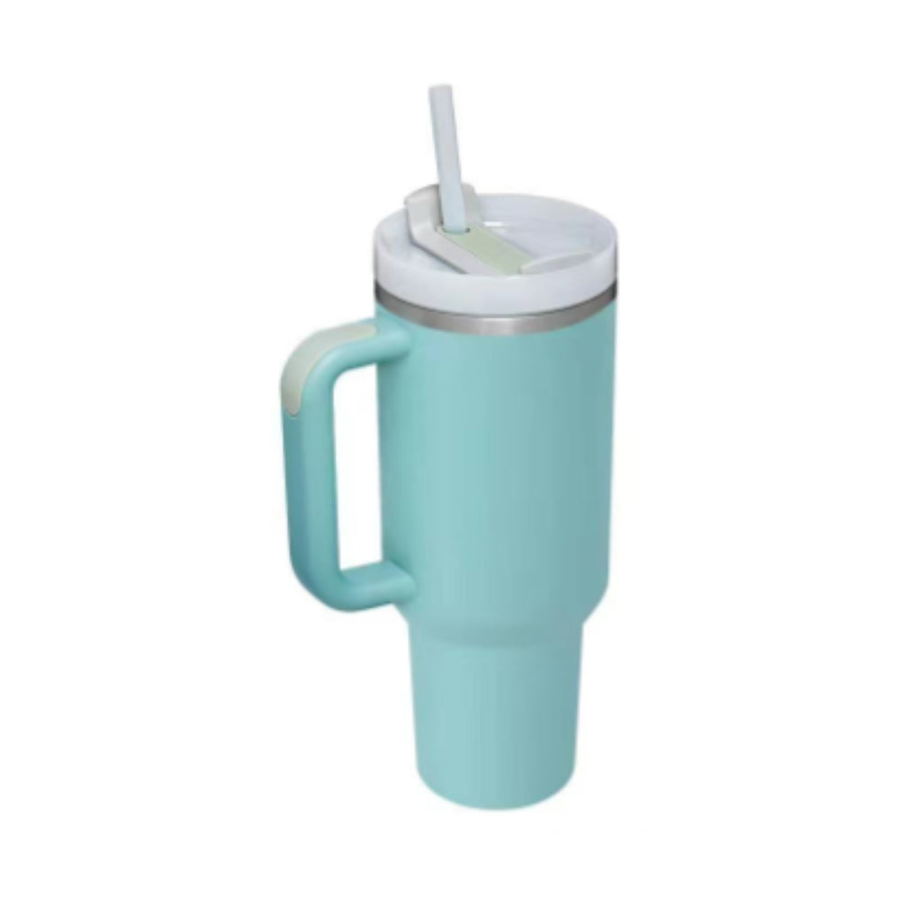 40 oz Insulated Tumbler with Handle & Straw – Stainless Steel Vacuum Travel Cup, Leak-Proof Lid by Nova Shop