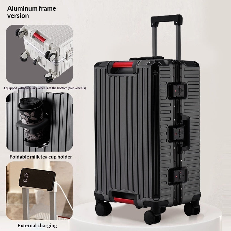 aluminum frame trolley suitcase with lock by My Store