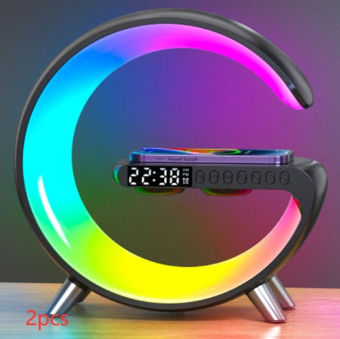 G-Shaped LED Atmosphere Lamp – Bluetooth Speaker, Wireless Charger &amp; Smart App Control Night Light by Nova Shop