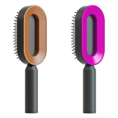 Self-Cleaning Hair Brush – Anti-Static Scalp Massage Detangling Brush for All Hair Types by Nova Shop