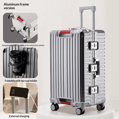 aluminum frame trolley suitcase with lock by My Store