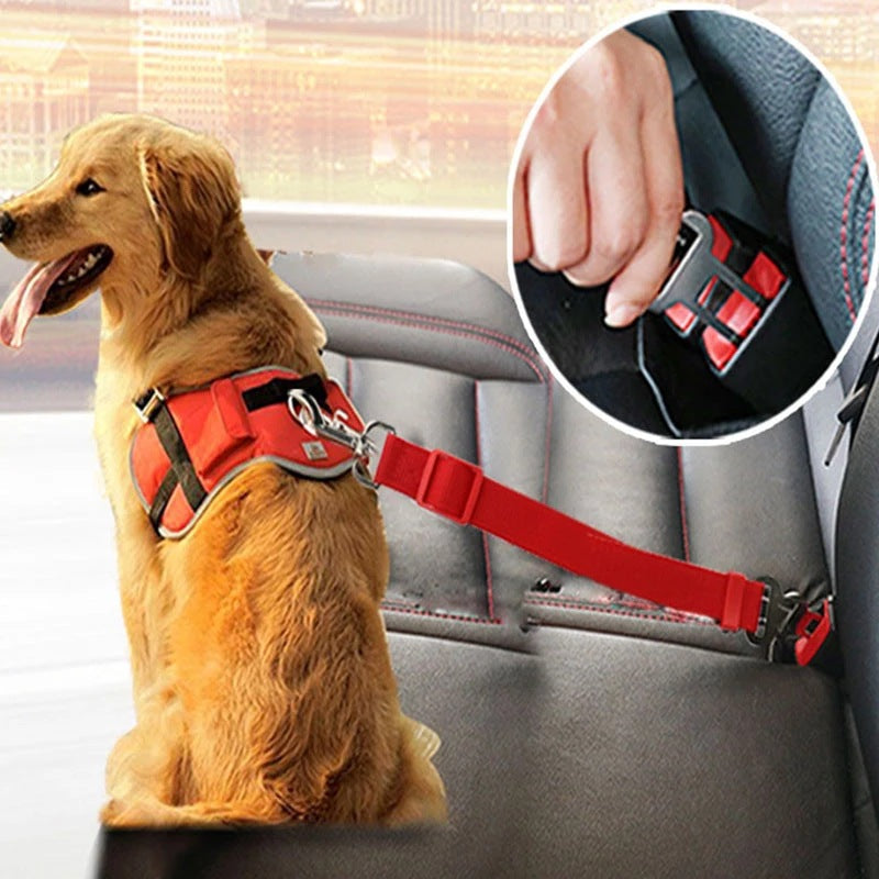 Adjustable Pet Car Seat Belt – Dog &amp; Cat Vehicle Safety Harness Clip, 7 Colors by Nova Shop