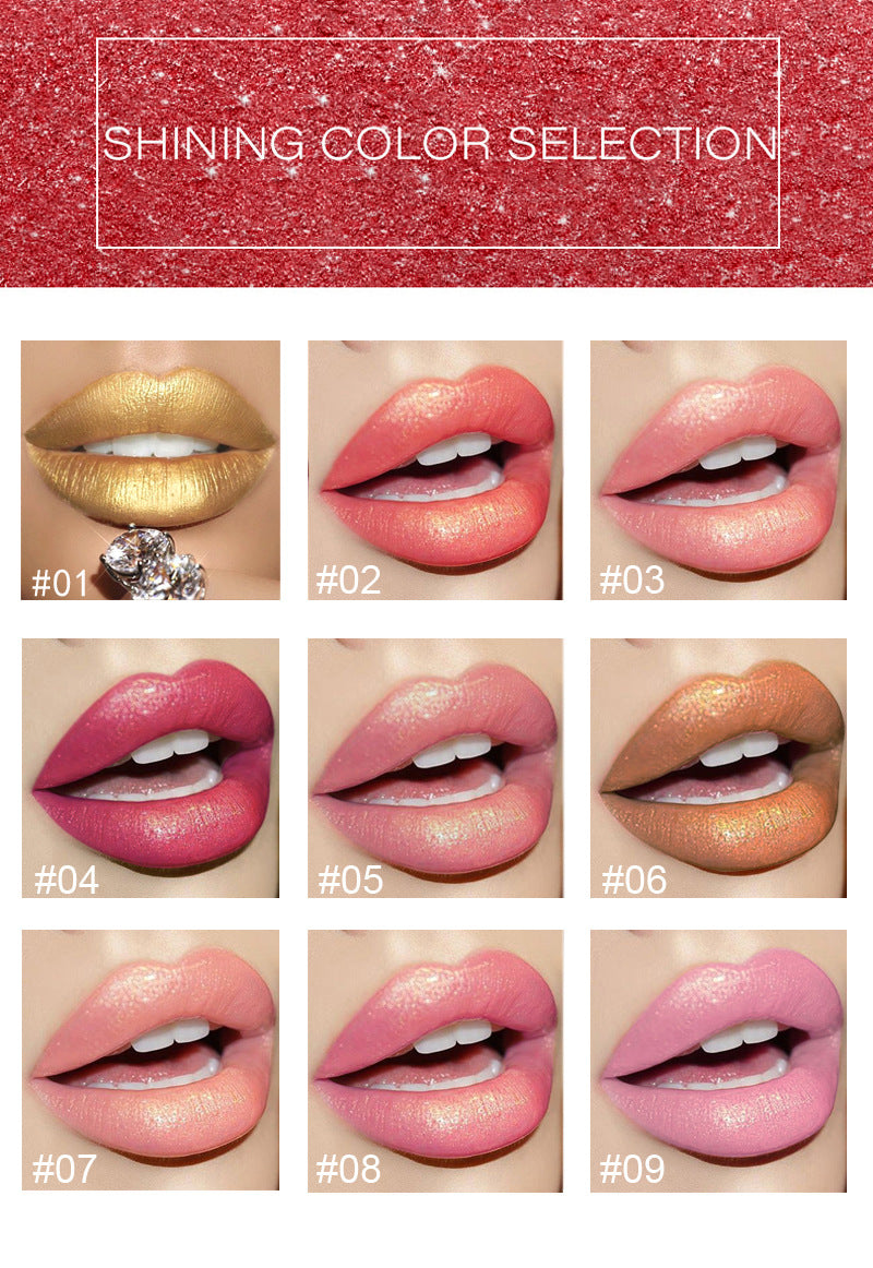 Metallic Pearlescent Lipstick – Temperature-Changing Gilt Finish Lip Color (9 Shades) by Nova Shop