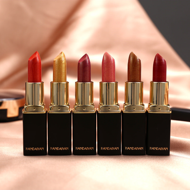 Metallic Pearlescent Lipstick – Temperature-Changing Gilt Finish Lip Color (9 Shades) by Nova Shop
