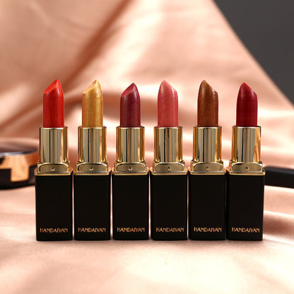Metallic Pearlescent Lipstick – Temperature-Changing Gilt Finish Lip Color (9 Shades) by Nova Shop
