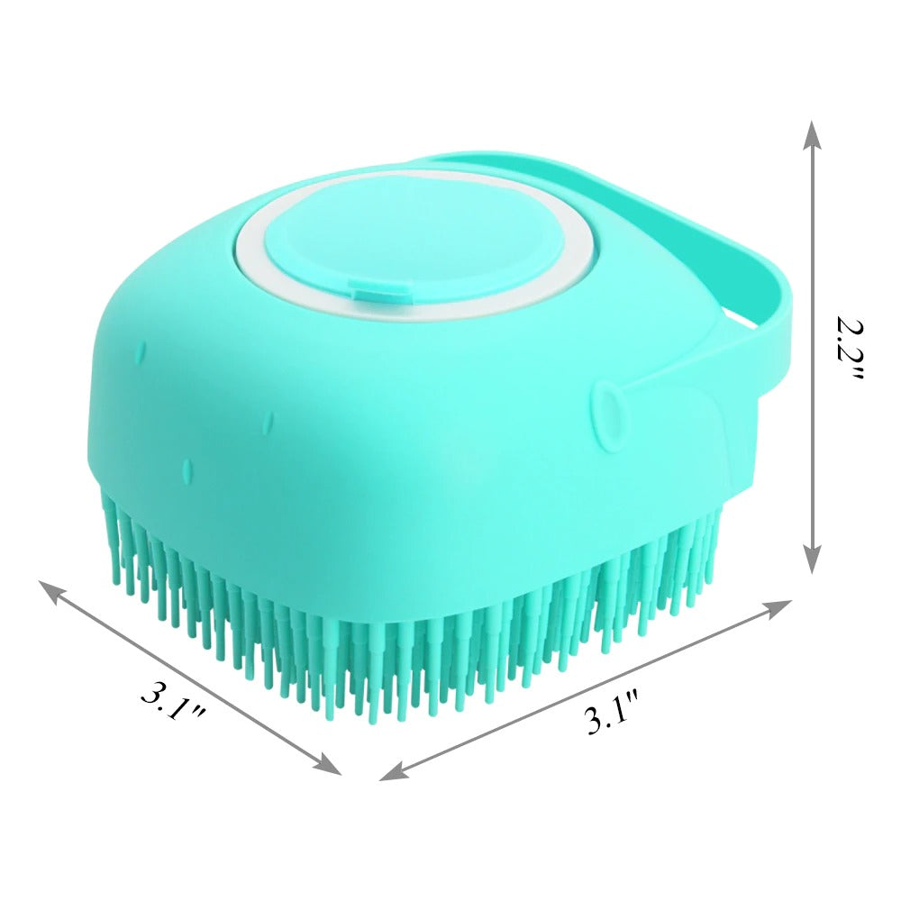 Pet Dog &amp; Cat Shampoo Brush – Silicone Grooming Scrubber with Soap Dispenser for Bath Time by Nova Shop