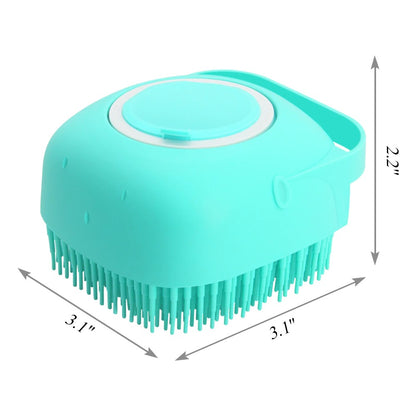 Pet Dog &amp; Cat Shampoo Brush – Silicone Grooming Scrubber with Soap Dispenser for Bath Time by Nova Shop