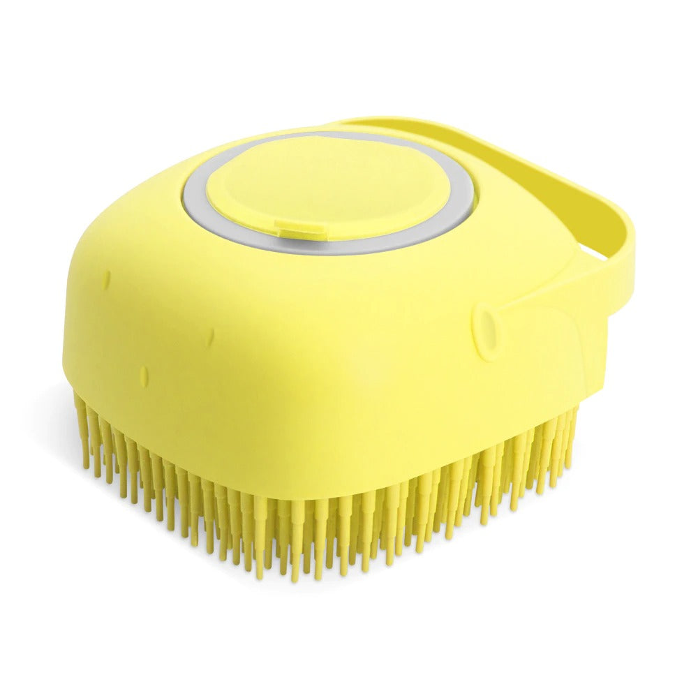 Pet Dog &amp; Cat Shampoo Brush – Silicone Grooming Scrubber with Soap Dispenser for Bath Time by Nova Shop