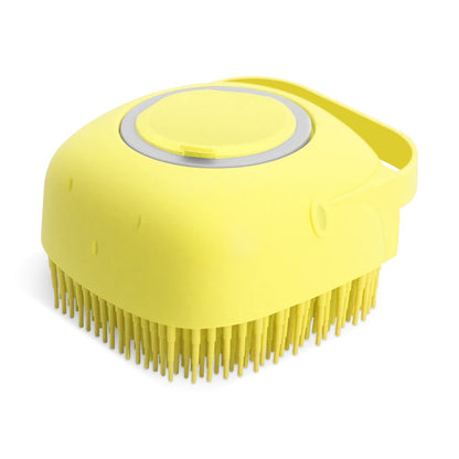 Pet Dog &amp; Cat Shampoo Brush – Silicone Grooming Scrubber with Soap Dispenser for Bath Time by Nova Shop