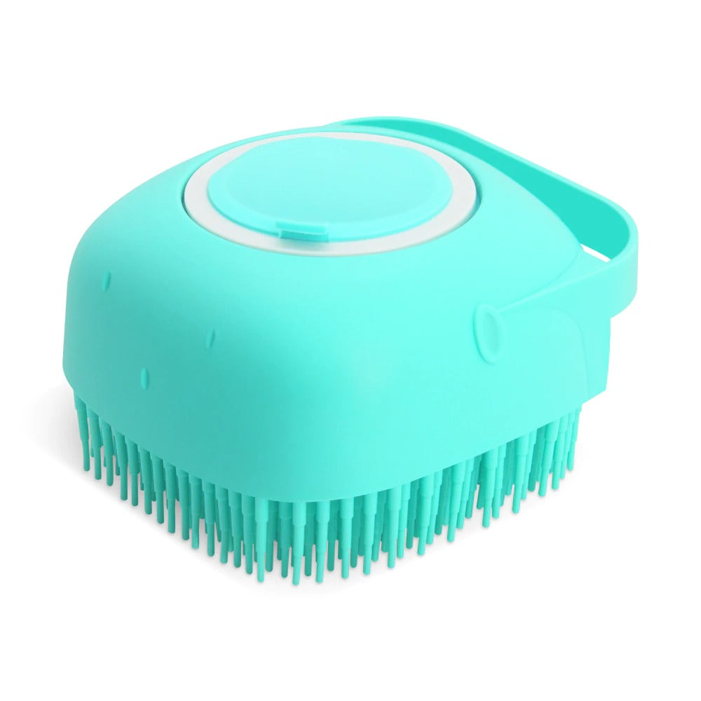Pet Dog &amp; Cat Shampoo Brush – Silicone Grooming Scrubber with Soap Dispenser for Bath Time by Nova Shop