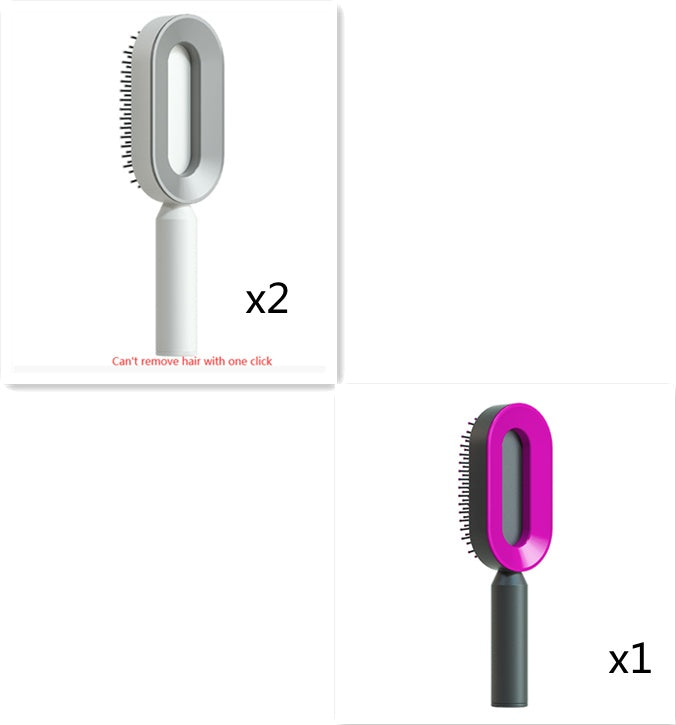Self-Cleaning Hair Brush – Anti-Static Scalp Massage Detangling Brush for All Hair Types by Nova Shop