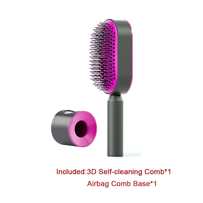 Self-Cleaning Hair Brush – Anti-Static Scalp Massage Detangling Brush for All Hair Types by Nova Shop
