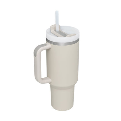 40 oz Insulated Tumbler with Handle &amp; Straw – Stainless Steel Vacuum Travel Cup, Leak-Proof Lid by Nova Shop