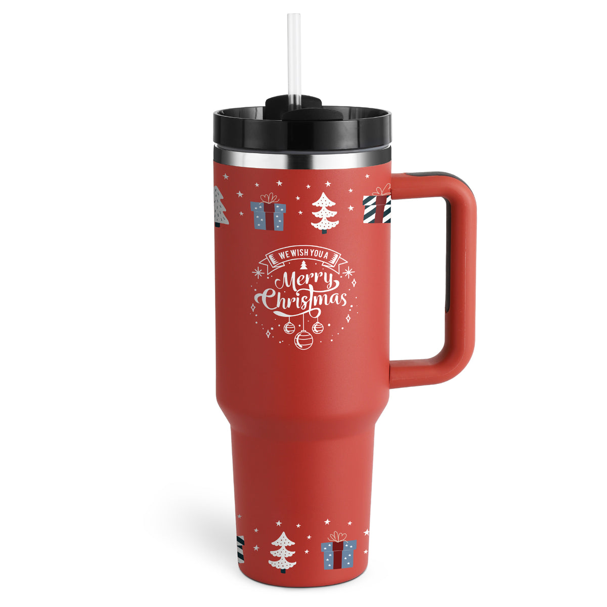 40 oz Insulated Tumbler with Handle &amp; Straw – Stainless Steel Vacuum Travel Cup, Leak-Proof Lid by Nova Shop