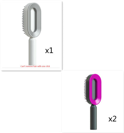 Self-Cleaning Hair Brush – Anti-Static Scalp Massage Detangling Brush for All Hair Types by Nova Shop