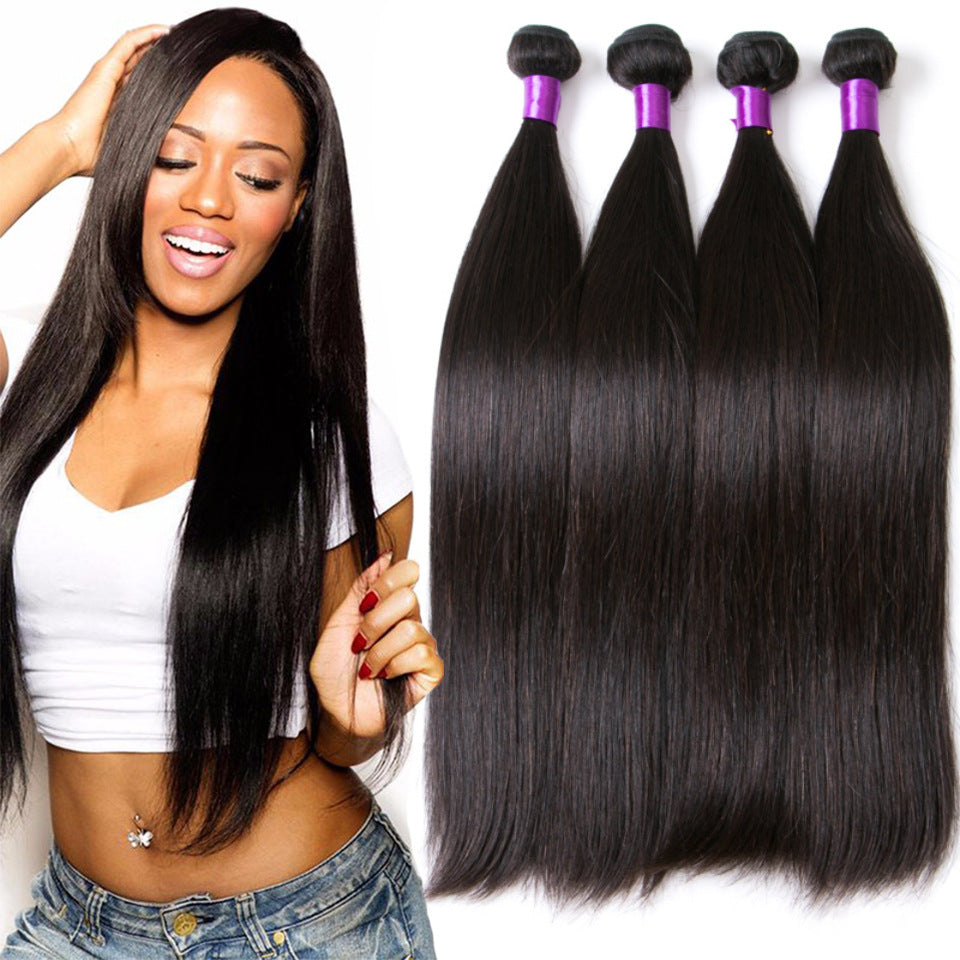 Brazilian Straight Human Hair Bundles – 100% Real Human Hair, Natural Black (8–30 Inch) by Nova Shop