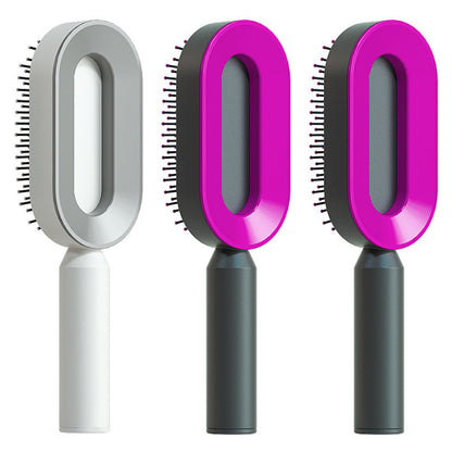 Self-Cleaning Hair Brush – Anti-Static Scalp Massage Detangling Brush for All Hair Types by Nova Shop