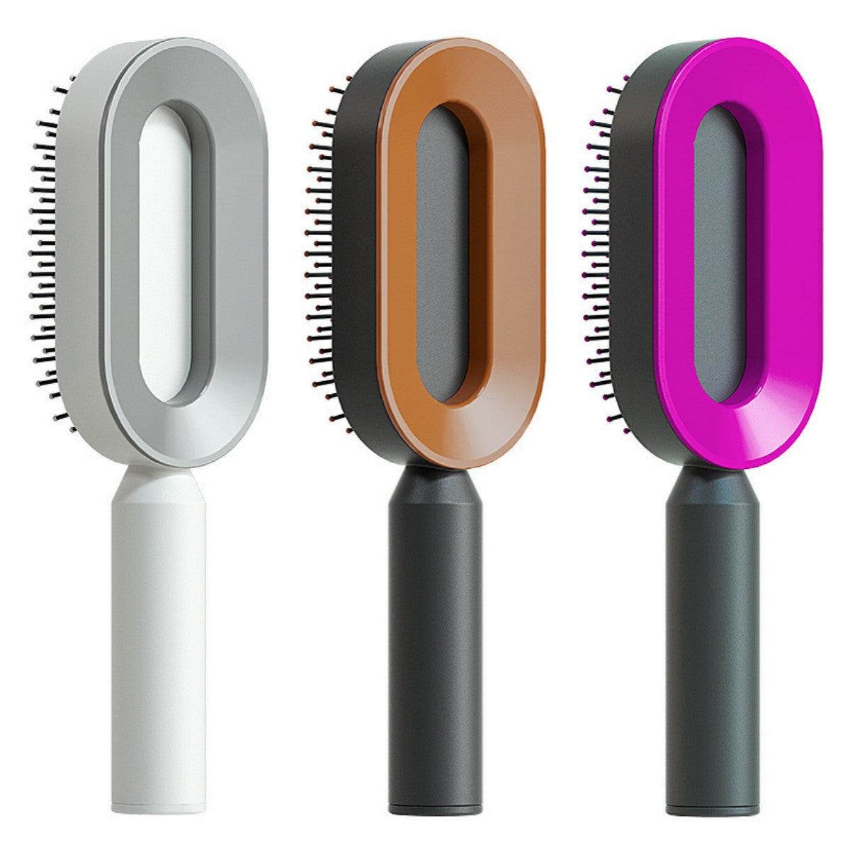 Self-Cleaning Hair Brush – Anti-Static Scalp Massage Detangling Brush for All Hair Types by Nova Shop