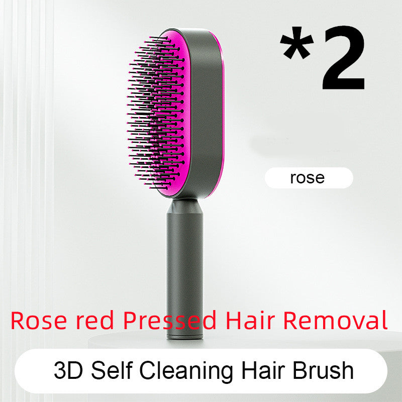 Self-Cleaning Hair Brush – Anti-Static Scalp Massage Detangling Brush for All Hair Types by Nova Shop