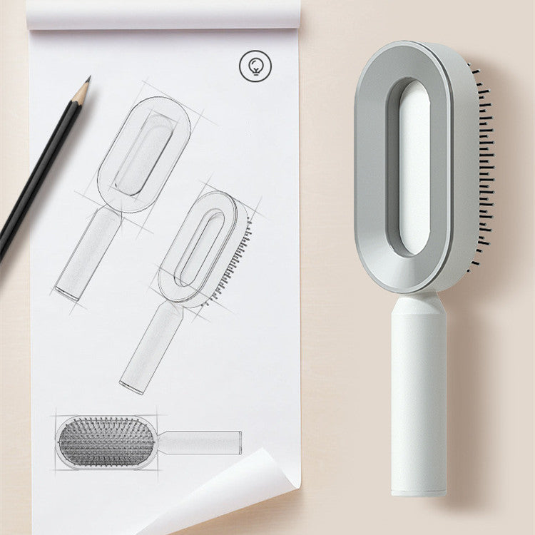 Self-Cleaning Hair Brush – Anti-Static Scalp Massage Detangling Brush for All Hair Types by Nova Shop