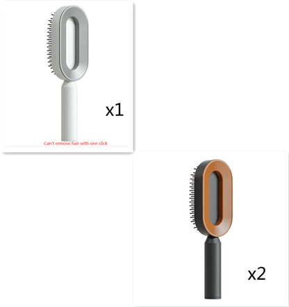 Self-Cleaning Hair Brush – Anti-Static Scalp Massage Detangling Brush for All Hair Types by Nova Shop