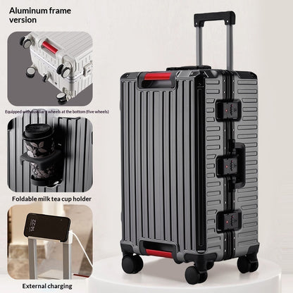 aluminum frame trolley suitcase with lock by My Store