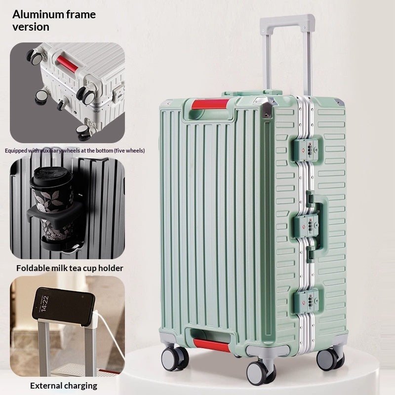 aluminum frame trolley suitcase with lock by My Store