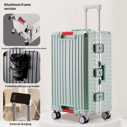 aluminum frame trolley suitcase with lock by My Store