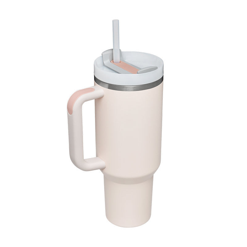 40 oz Insulated Tumbler with Handle &amp; Straw – Stainless Steel Vacuum Travel Cup, Leak-Proof Lid by Nova Shop