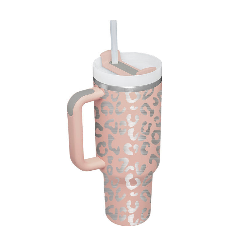 40 oz Insulated Tumbler with Handle &amp; Straw – Stainless Steel Vacuum Travel Cup, Leak-Proof Lid by Nova Shop