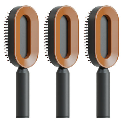 Self-Cleaning Hair Brush – Anti-Static Scalp Massage Detangling Brush for All Hair Types by Nova Shop