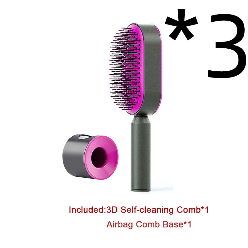 Self-Cleaning Hair Brush – Anti-Static Scalp Massage Detangling Brush for All Hair Types by Nova Shop