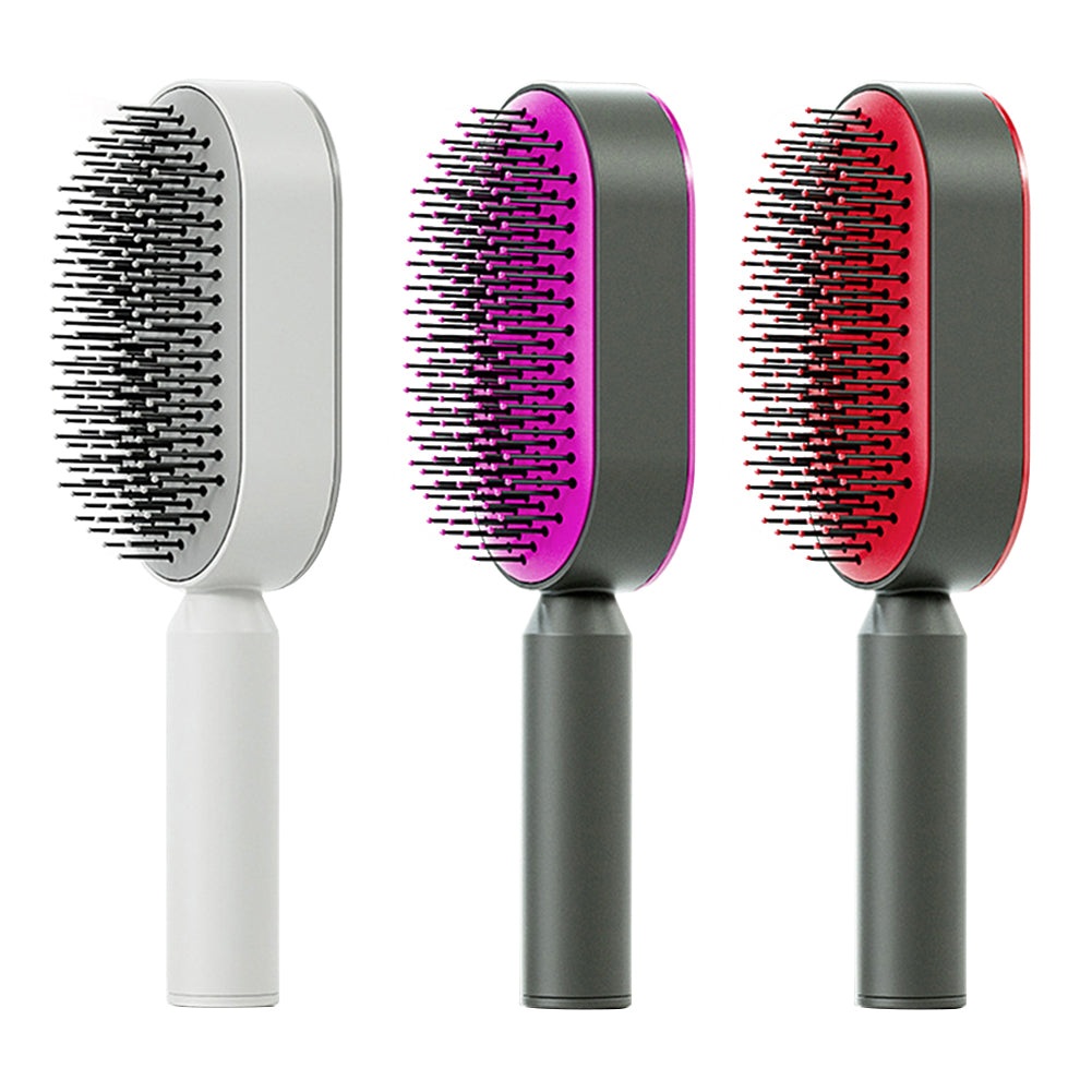 Self-Cleaning Hair Brush – Anti-Static Scalp Massage Detangling Brush for All Hair Types by Nova Shop