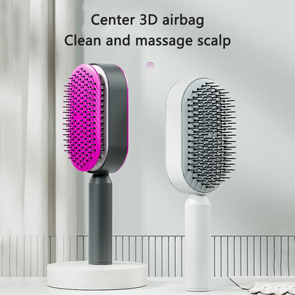 Self-Cleaning Hair Brush – Anti-Static Scalp Massage Detangling Brush for All Hair Types by Nova Shop
