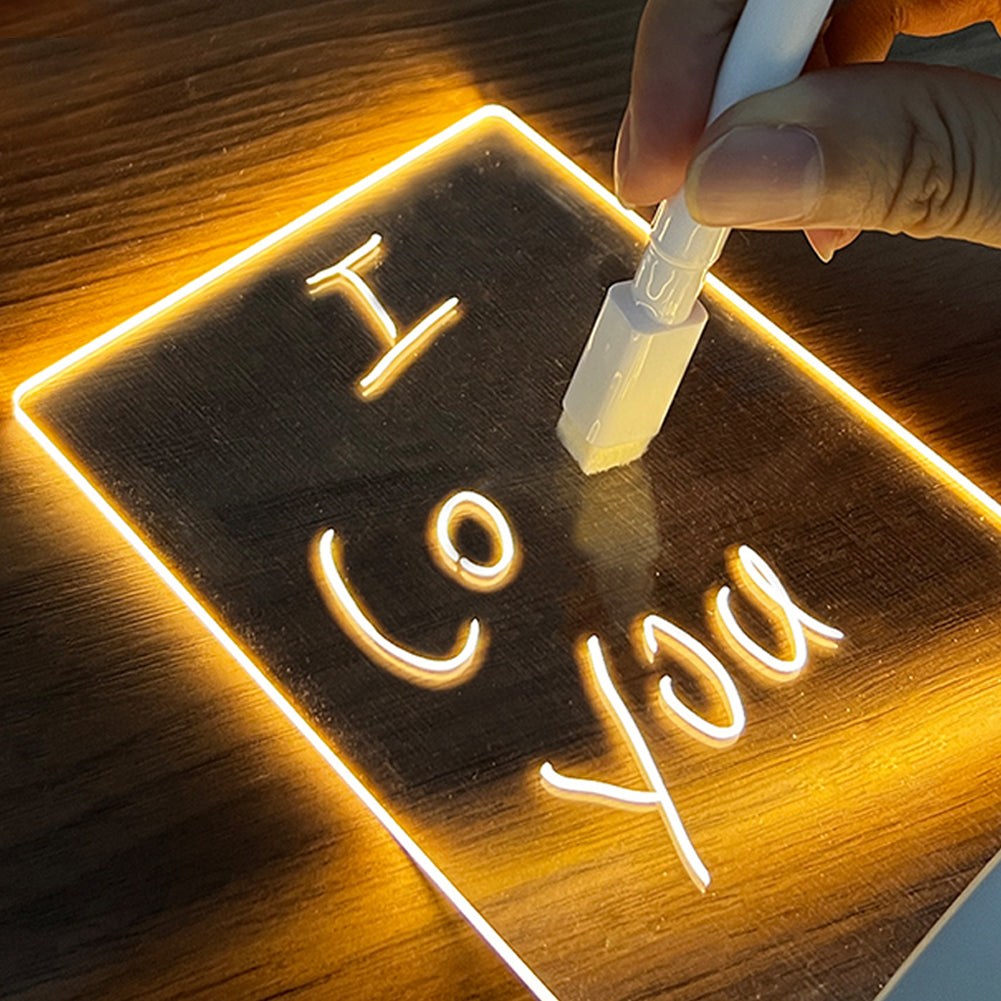 LED Acrylic Message Board Night Light – USB Glow Drawing Board with Pen, Perfect Gift by Nova Shop